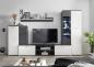 Preview: Wohnwand MELODY 3 Black North/MDF Weiß Hochglanz/Black North